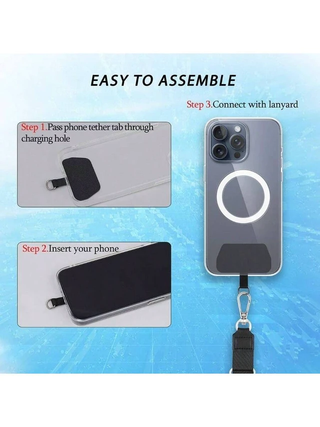 Alt view image 4 of 6 - Bks Universal Phone Lanyard and Tether Tab Patches, Durable Strap Compatible with Most Phone Cases