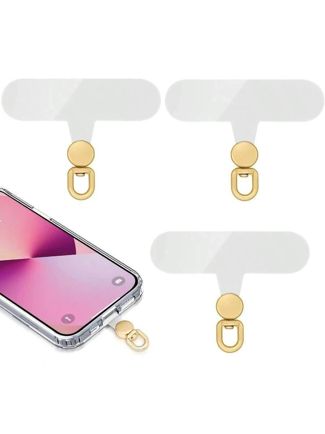 Alt view image 2 of 7 - Bks 360 Rotatable Phone Tether Tab, 3 Pack Universal Lanyard Patch Without Adhesive for Cell Phone Case Transparent