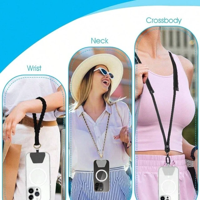 Alt view image 3 of 7 - Bks 4 Pcs Universal Phone Tether Lanyard Tabs with Adhesive Back Silicone Strap Compatible Most Cases for Men Women Festival Gift