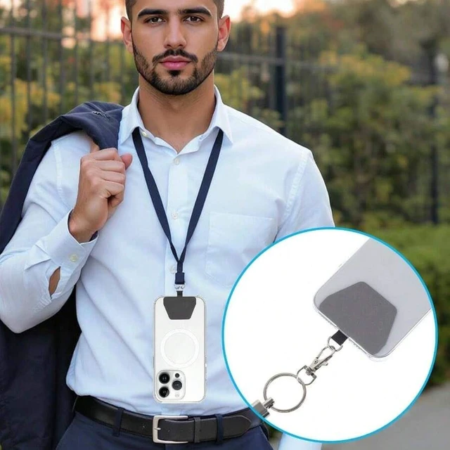 Alt view image 7 of 7 - Bks 4 Pcs Universal Phone Tether Lanyard Tabs with Adhesive Back Silicone Strap Compatible Most Cases for Men Women Festival Gift