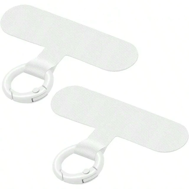 Main image of Bks 2 Pack Phone Tether Tab Lanyard Patch Without Adhesive for Android Smartphone Full Cases White