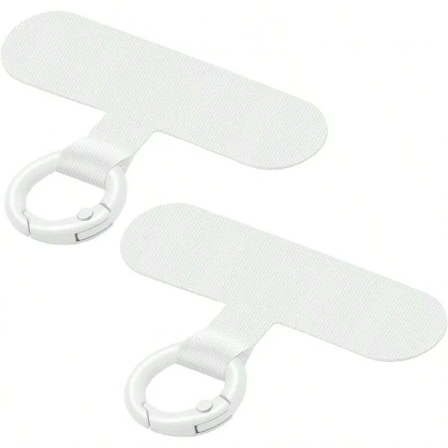 Alt view image 2 of 7 - Bks 2 Pack Phone Tether Tab Lanyard Patch Without Adhesive for Android Smartphone Full Cases White