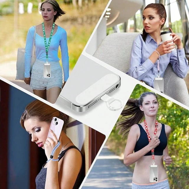 Alt view image 7 of 7 - Bks 2 Pack Phone Tether Tab Lanyard Patch Without Adhesive for Android Smartphone Full Cases White