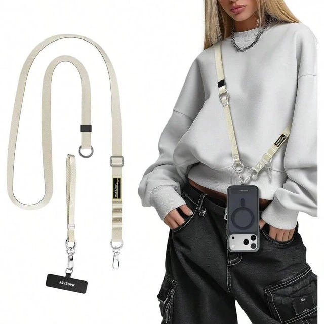 Alt view image 2 of 7 - Bks 2-in-1 Cell Phone Lanyard Crossbody Wrist Strap with Tether Loop Keychain Anti Theft Travel Compatible Most Smartphones Black Starlight