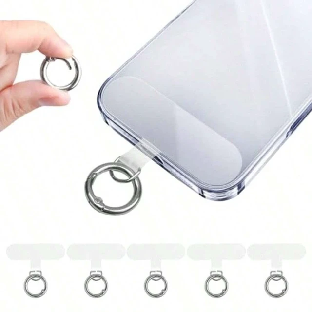 Alt view image 2 of 7 - Bks Transparent Phone Tether Tab with Spring O Ring Clasp for Full Case iPhone 6 Lanyard Replacement Strap