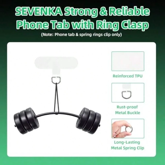 Alt view image 3 of 7 - Bks Transparent Phone Tether Tab with Spring O Ring Clasp for Full Case iPhone 6 Lanyard Replacement Strap