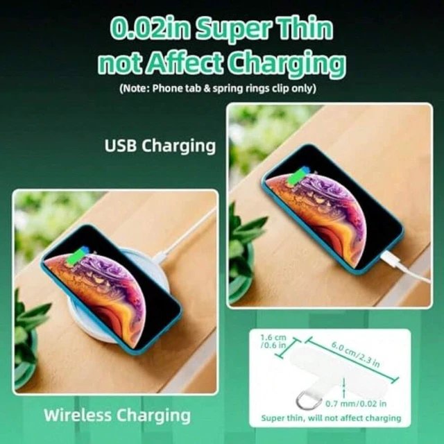 Alt view image 4 of 7 - Bks Transparent Phone Tether Tab with Spring O Ring Clasp for Full Case iPhone 6 Lanyard Replacement Strap