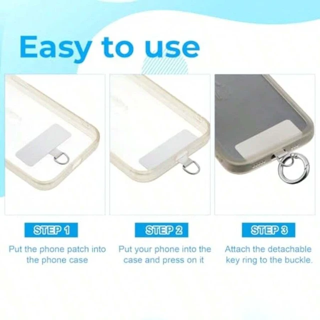 Alt view image 7 of 7 - Bks 3PCS Stainless Steel Phone Lanyard Pads with Spring Rings Universal Replacement Part for Full Coverage Cases