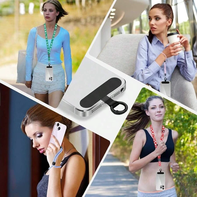 Alt view image 6 of 7 - Bks 2 Pack Phone Tether Tab, Ultra-Thin Lanyard Patch Without Adhesive for Full Coverage Cases