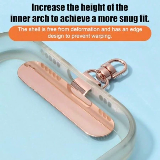 Alt view image 6 of 7 - Bks 4 Pack Phone Tether Tab Universal Lanyard Patch Rotatable 360 Degree Metal Ring for Full Coverage Cases