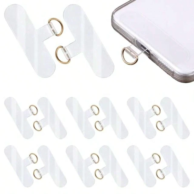 Alt view image 2 of 7 - Bks 12 Pack Universal Phone Lanyard Tabs Clear Strap Holder No Adhesive for Smartphone Case Charging Port Replacement Part