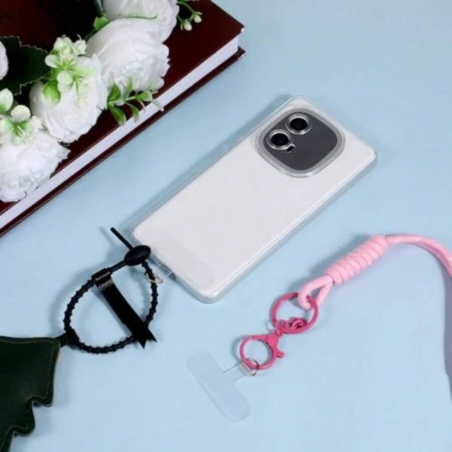 Alt view image 6 of 7 - Bks 12 Pack Universal Phone Lanyard Tabs Clear Strap Holder No Adhesive for Smartphone Case Charging Port Replacement Part