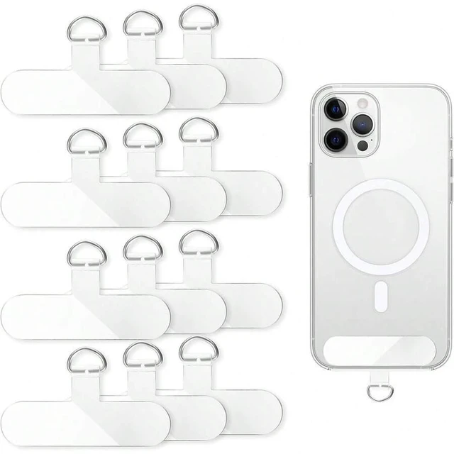 Alt view image 2 of 7 - Bks 12 Pack Universal Phone Tether Tabs Transparent Lanyard Strap Without Adhesive for Android and iPhone Charging Port Compatible
