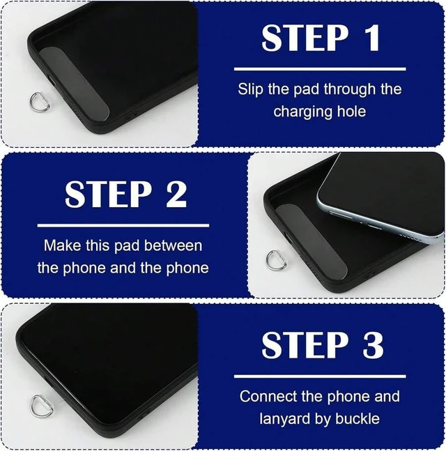 Alt view image 4 of 7 - Bks 12 Pack Universal Phone Tether Tabs Transparent Lanyard Strap Without Adhesive for Android and iPhone Charging Port Compatible