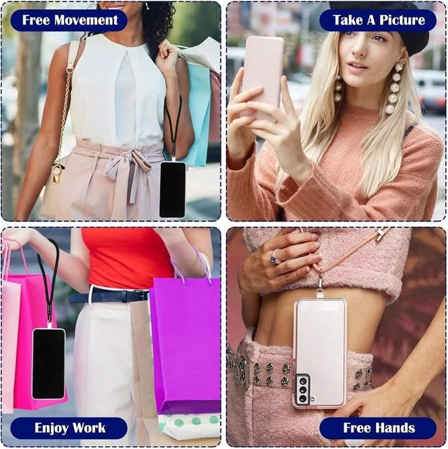 Alt view image 6 of 7 - Bks 12 Pack Universal Phone Tether Tabs Transparent Lanyard Strap Without Adhesive for Android and iPhone Charging Port Compatible