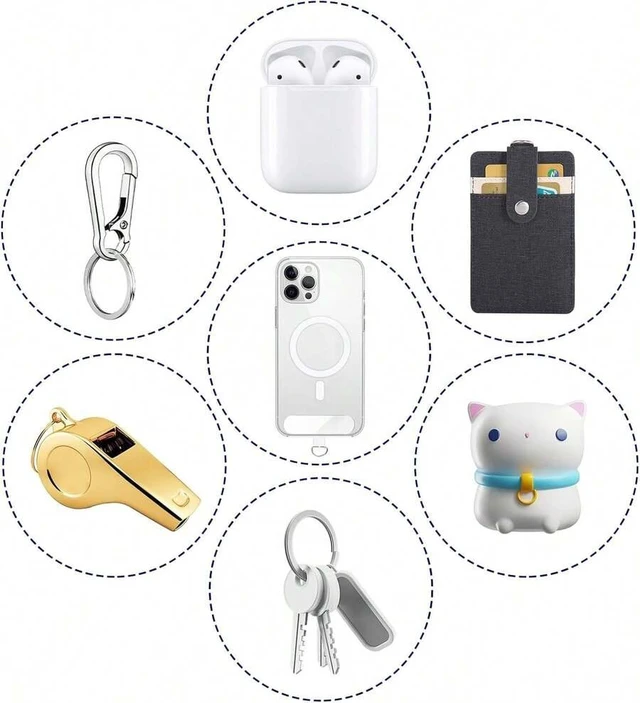 Alt view image 7 of 7 - Bks 12 Pack Universal Phone Tether Tabs Transparent Lanyard Strap Without Adhesive for Android and iPhone Charging Port Compatible