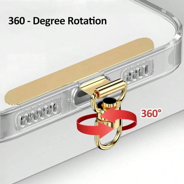 Alt view image 6 of 7 - Bks 360 Rotatable Metal Phone Tether Lanyard Tab for All Full Cases Spring Gift Birthday Alloy