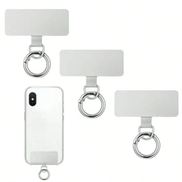 Alt view image 2 of 7 - Bks 3PCS Stainless Steel Phone Lanyard Pads Universal Cellphone Case Replacement with Spring Rings