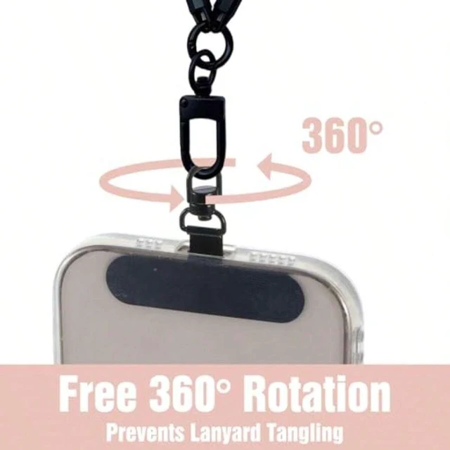 Alt view image 3 of 7 - Bks 4 Pcs Stainless Steel Phone Tether Tabs 360 Rotating Universal Lanyard Pad No Adhesive Replacement For All Full Cases