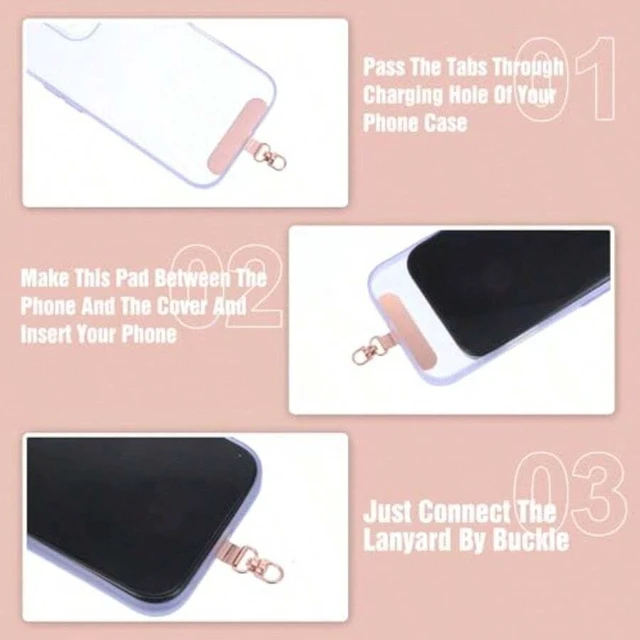 Alt view image 5 of 7 - Bks 4 Pcs Stainless Steel Phone Tether Tabs 360 Rotating Universal Lanyard Pad No Adhesive Replacement For All Full Cases
