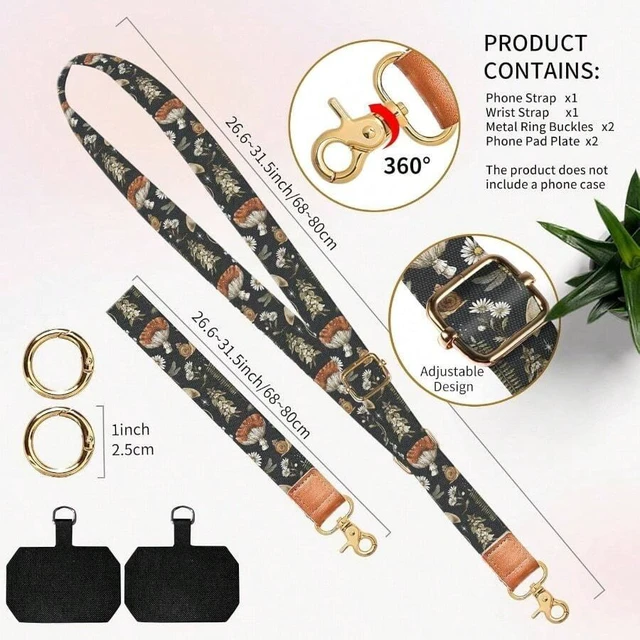 Alt view image 6 of 6 - Bks Adjustable Cell Phone Lanyard Crossbody Strap Neck Wristlet Case Holder for iPhone Android