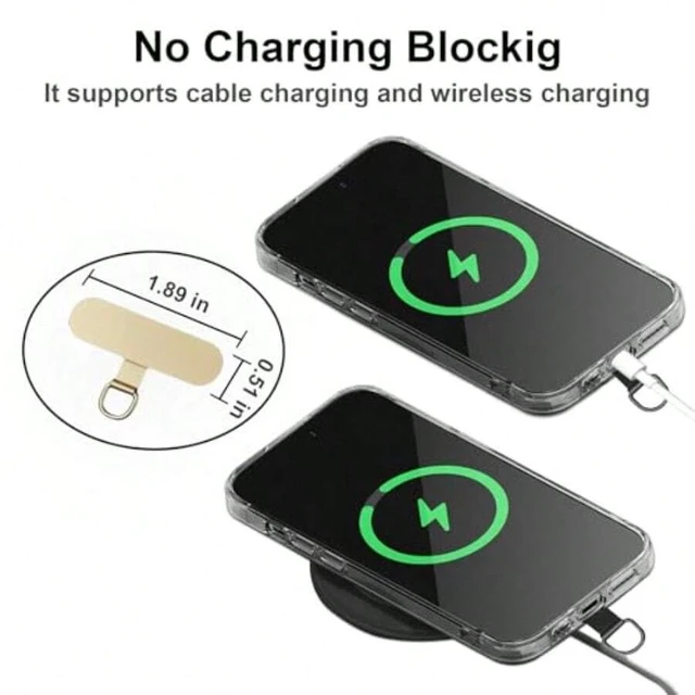 Alt view image 4 of 7 - Bks 4 Pcs Phone Lanyard Patch Safety Tether Tab for iPhone Case Strap Replacement Part Gold Black