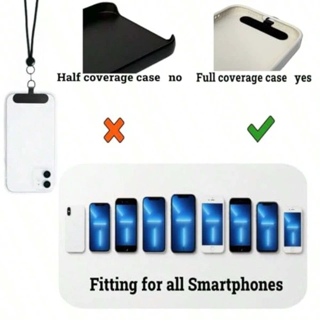 Alt view image 6 of 7 - Bks 4 Pcs Phone Lanyard Patch Safety Tether Tab for iPhone Case Strap Replacement Part Gold Black