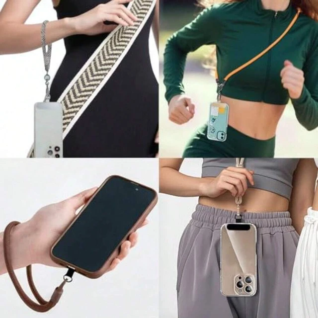 Alt view image 7 of 7 - Bks 4 Pcs Phone Lanyard Patch Safety Tether Tab for iPhone Case Strap Replacement Part Gold Black