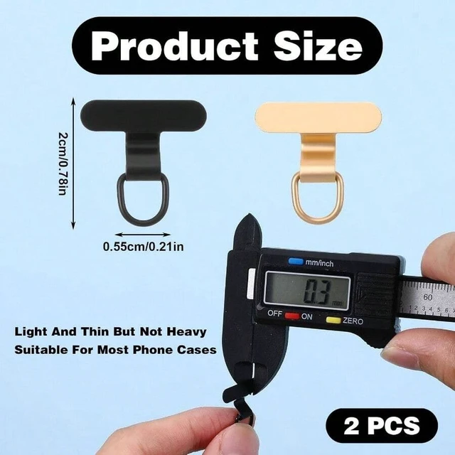 Alt view image 2 of 7 - Bks 2PCS Alloy Metal Phone Lanyard Tab Patch Universal Crossbody Wristband for All Cases Black