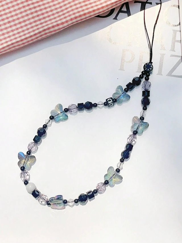 Alt view image 2 of 3 - Bks Summer Fashion Cute Lady Laser Butterfly Rainbow Crystal Phone Lanyard Chain Gift for Mother Family Birthday Holiday