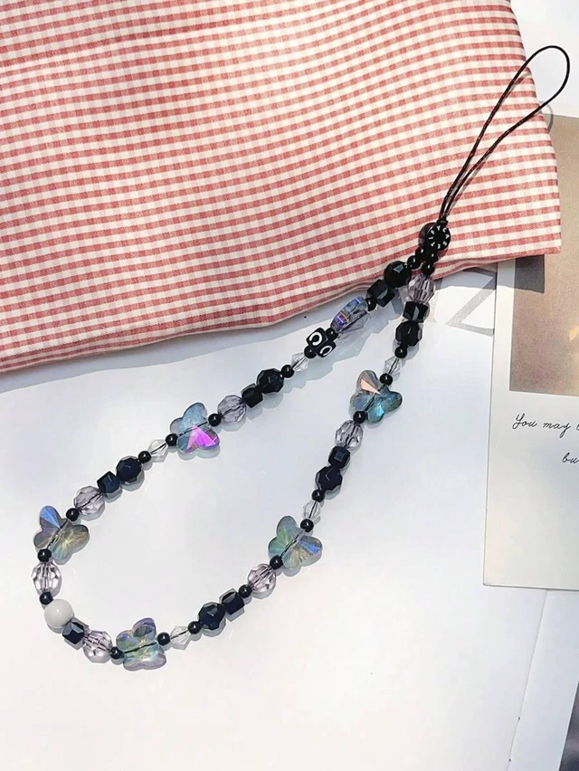 Alt view image 3 of 3 - Bks Summer Fashion Cute Lady Laser Butterfly Rainbow Crystal Phone Lanyard Chain Gift for Mother Family Birthday Holiday