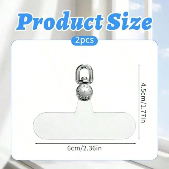 Alt view image 3 of 7 - Bks 2 Pack Alloy Phone Ring Holder Stand with 360 Swivel D-Ring Lanyard Tab for Mobile Devices Transparent Non-Adhesive