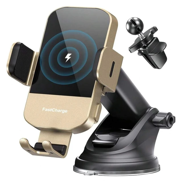 Alt view image 2 of 7 - Bks Wireless Car Charger 15W Fast Charging Auto-Clamping Air Vent Mount for iPhone Samsung Galaxy S24 S23 S22 Phone Holder