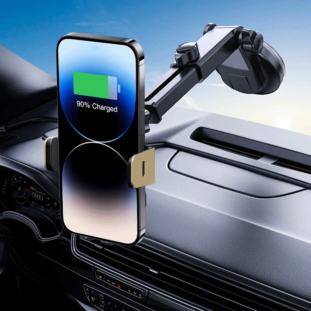 Alt view image 3 of 7 - Bks Wireless Car Charger 15W Fast Charging Auto-Clamping Air Vent Mount for iPhone Samsung Galaxy S24 S23 S22 Phone Holder