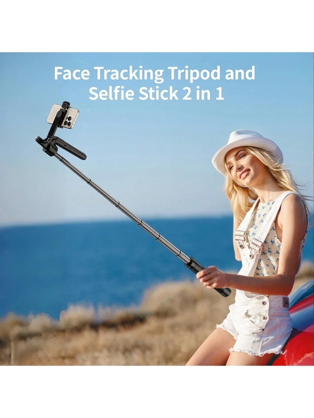 Alt view image 6 of 7 - Bks AI Face Tracking Tripod 360 Rotation With LED Light, 70.9 Inch Motion Sensor Stand, Gesture Control Phone Mount For Vlog Live Stream Video Recording Zoom Meeting