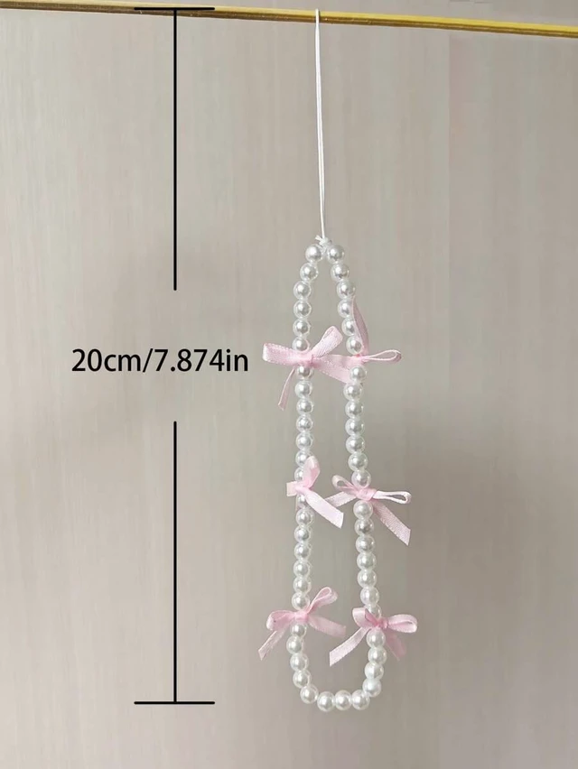 Alt view image 5 of 5 - Bks Pink Ribbon Bow Phone Lanyard Universal Strap Anti-Lost Cord for iPhone Women Girls Gift