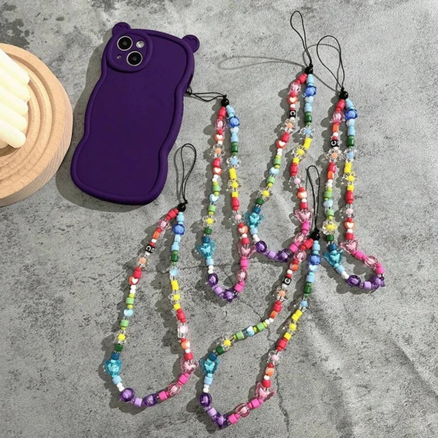 Alt view image 3 of 5 - Bks Retro Beaded Phone Charm, Embroidered Lanyard Unique Ins Style Handmade Cute Design Popular Accessory Essential Daily Use School Travel