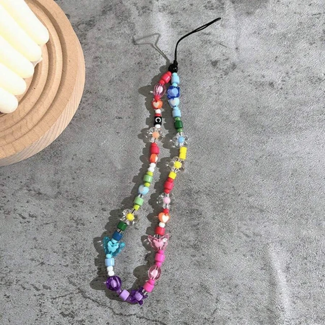 Alt view image 5 of 5 - Bks Retro Beaded Phone Charm, Embroidered Lanyard Unique Ins Style Handmade Cute Design Popular Accessory Essential Daily Use School Travel