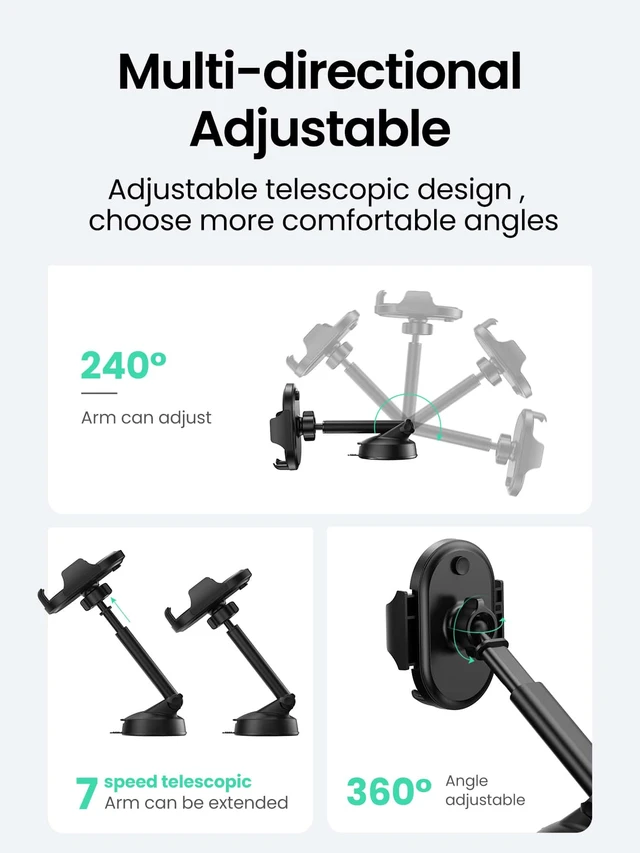 Alt view image 7 of 7 - Bks Universal Car Dashboard Windscreen Cellphone Holder Stand for iPhone Xiaomi 4.7-7.2 Inch