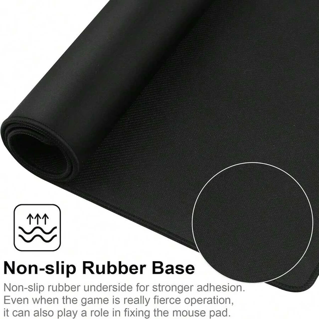 Alt view image 3 of 7 - Bks Large Gaming Mouse Pad With Stitched Edges, 27.5x11.8 Inch Extended Desk Mat Non-Slip Rubber Base For Gamer Desktop Office Home Black
