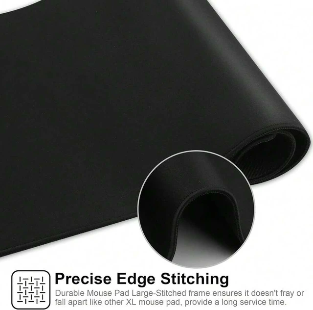 Alt view image 5 of 7 - Bks Large Gaming Mouse Pad With Stitched Edges, 27.5x11.8 Inch Extended Desk Mat Non-Slip Rubber Base For Gamer Desktop Office Home Black