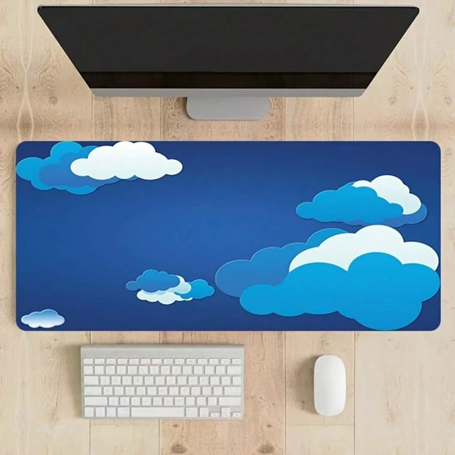 Alt view image 2 of 7 - Bks Large Cartoon Clouds Mouse Pad High Definition Gaming Desk Mat Non Slip Rubber Base 23.6x13.8in