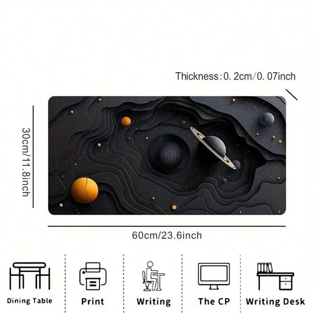 Main image of Bks Large Galaxy Space Planet Gaming Mouse Pad Non-Slip Rubber Base for Office Keyboard E-Sports Desktop Surface