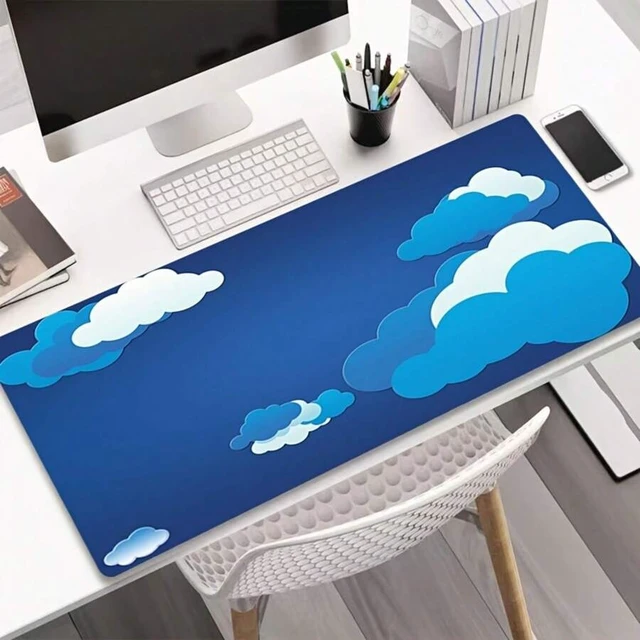 Alt view image 3 of 7 - Bks Large Cartoon Clouds Mouse Pad High Definition Gaming Desk Mat Non Slip Rubber Base 23.6x13.8in