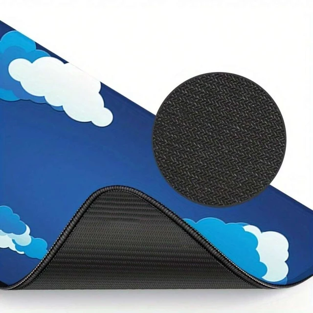 Alt view image 4 of 7 - Bks Large Cartoon Clouds Mouse Pad High Definition Gaming Desk Mat Non Slip Rubber Base 23.6x13.8in