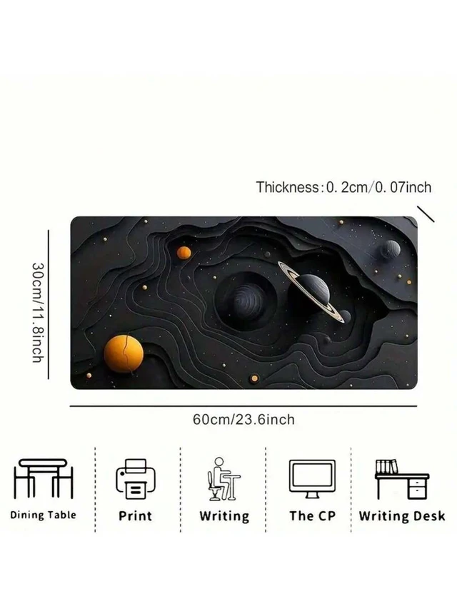 Alt view image 2 of 7 - Bks Large Galaxy Space Planet Gaming Mouse Pad Non-Slip Rubber Base for Office Keyboard E-Sports Desktop Surface
