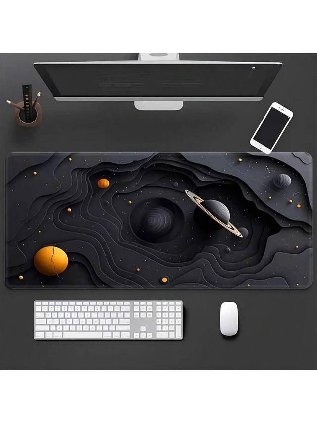 Alt view image 3 of 7 - Bks Large Galaxy Space Planet Gaming Mouse Pad Non-Slip Rubber Base for Office Keyboard E-Sports Desktop Surface