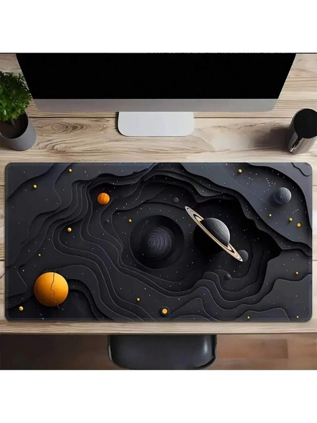 Alt view image 4 of 7 - Bks Large Galaxy Space Planet Gaming Mouse Pad Non-Slip Rubber Base for Office Keyboard E-Sports Desktop Surface