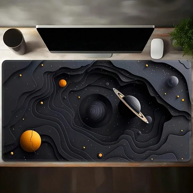Alt view image 7 of 7 - Bks Large Galaxy Space Planet Gaming Mouse Pad Non-Slip Rubber Base for Office Keyboard E-Sports Desktop Surface