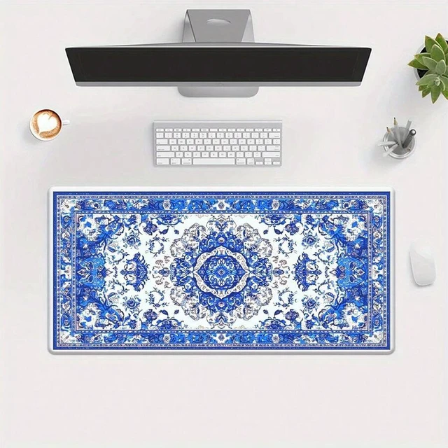 Main image of Bks XXL Bohemian Pattern Mouse Pad, High-Definition Printed Rubber Desktop Mat for Gaming PC Office Desk